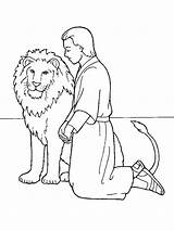 Daniel Den Coloring Lion Lions Bible Pages Manual Story Clipart Illustration Drawing Kids Kneeling Prayer Primary Line School Nursery Printable sketch template