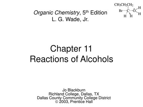 ppt chapter 11 reactions of alcohols powerpoint