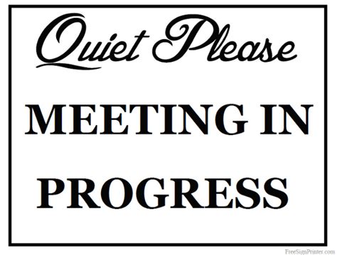 printable meeting  progress sign
