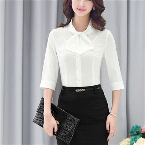 Ladies White Formal Blouse Breeze Clothing