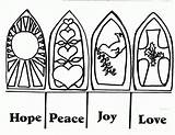 Advent Coloring Pages Clipart Peace Hope Christmas Wreath Candles Joy Clip Printable Candy December Kids Drawing Religious Crafts Calendar Bible sketch template