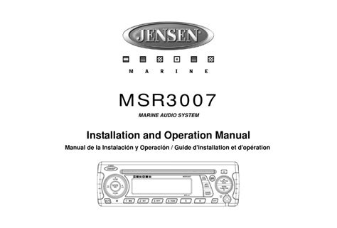jensen msr installation  operation manual   manualslib
