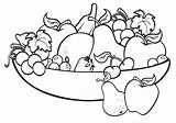 Basket Fruit Coloring Pages Vegetable Drawing Apple Kids Fruits Vegetables Drawings Choose Board Printables sketch template