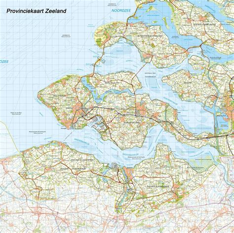 koop topografische provincie kaart zeeland  voordelig  bij commee