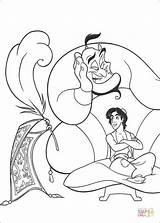 Genie Aladdin Pages Carpet Magic sketch template