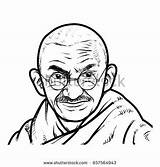 Gandhi Mahatma sketch template