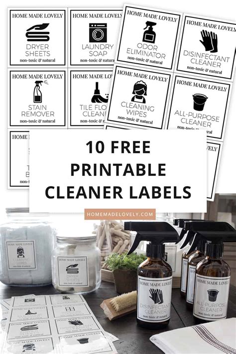 printable labels  homemade cleaning products