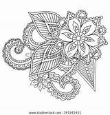 Henna Mehndi Paisley sketch template