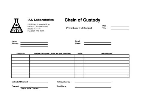 chain  custody ias laboratories