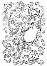 Coloring Pages Mirror Gemstones Vanity Jewelry Supercoloring Categories sketch template