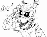 Fnaf Freddy Coloring Pages Fazbear Five Nights Springtrap Drawing Foxy Chica Sheets Spring Printable Print Color William Night Afton First sketch template