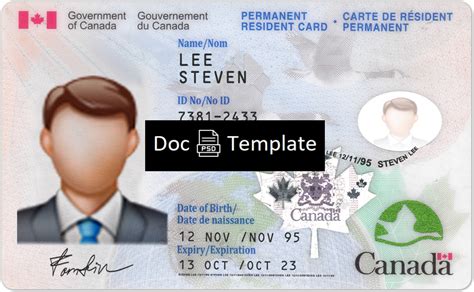canada id card template psd psd templates