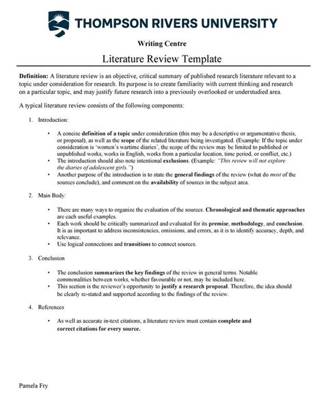 literature review outline research paper scientific writing