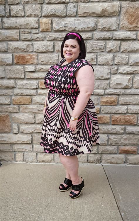 thestylesupreme plus size ootd taylor scuba fit and flare dress in azalea