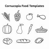 Cornucopia Food Templates Printable Printables Craft Template Printablee Coloring Via sketch template