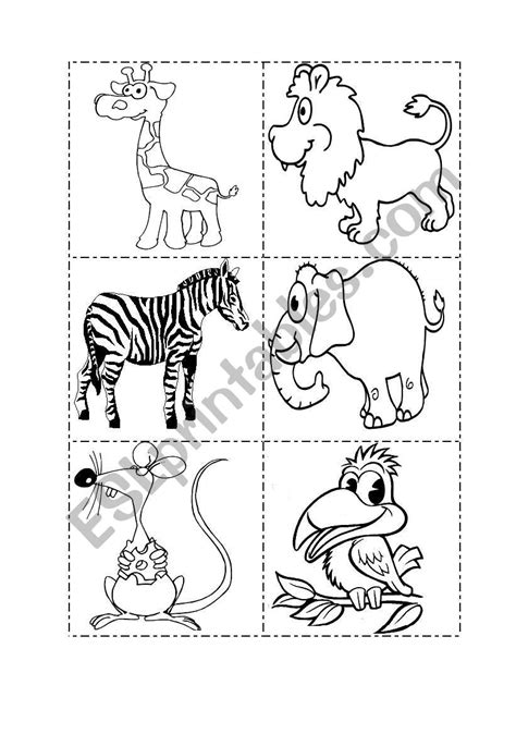 animal cards esl worksheet  elimarto