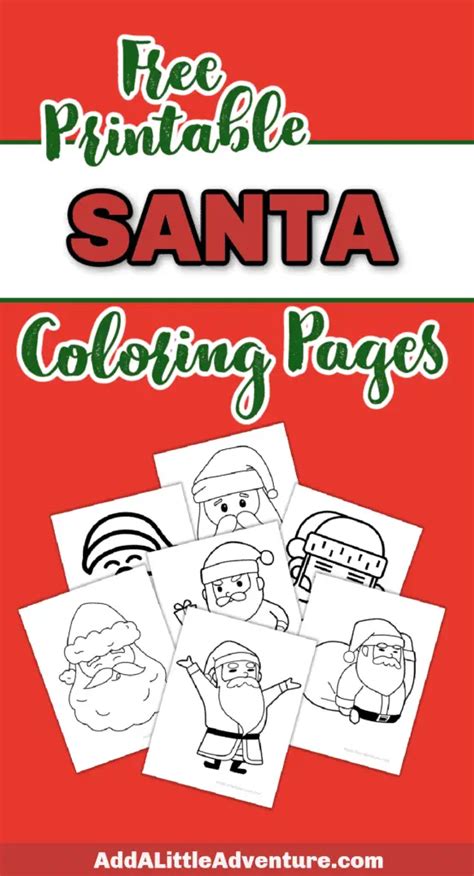 santa coloring pages  printables add   adventure