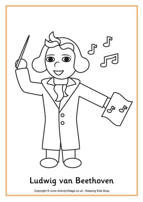 beethoven colouring page