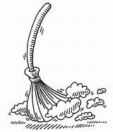 Broom Sweeping Scopa Polvere sketch template