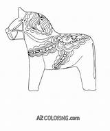 Dala Horse Coloring Popular sketch template