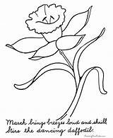 Coloring Pages Flower Daffodil Tracing Print Kids Pattern Inkspired Color March Book Musings Printable Popular Coloringhome Printing Help sketch template