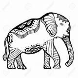 Elephant Tribal Getdrawings Drawing Indian sketch template