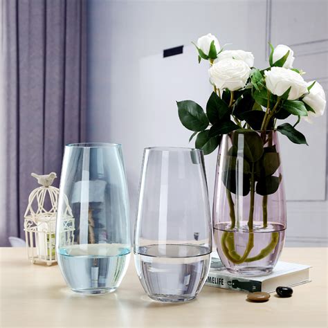 European Modern Minimalist Colored Decorative Glass Flower Vase Home