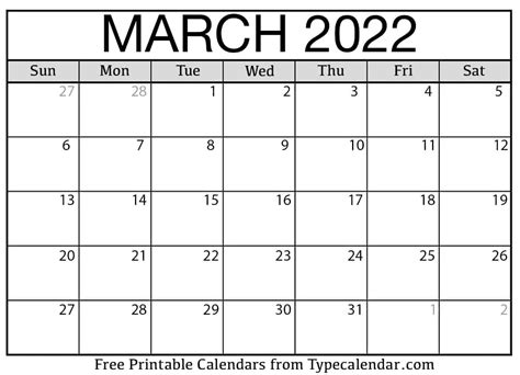 march  calendar march   printables