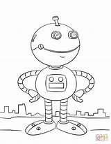 Robot Coloring Pages Cartoon Cute Drawing Simple Printable Easy Getdrawings Puzzle sketch template