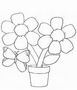 Coloring Colouring Flowers Pages Simple sketch template