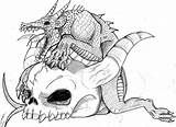Coloring Dragon Pages Printable Skull Detailed Adult Adults Colouring Hard Demon Evil Sheets Realistic Books Albanysinsanity Book Library Clipart Popular sketch template