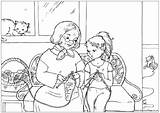 Grandma Colouring Knitting Pages Family Grandparents sketch template