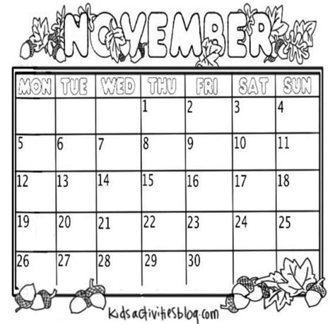 printable calendar november