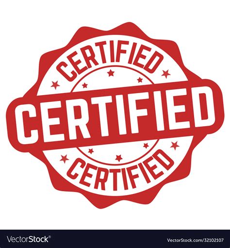 certified sign  stamp royalty  vector image