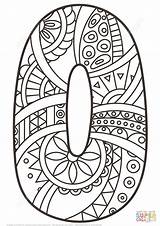 Number Da Zentangle Coloring Colorare Numbers Color Supercoloring Pages Printable Numeri Salvato sketch template