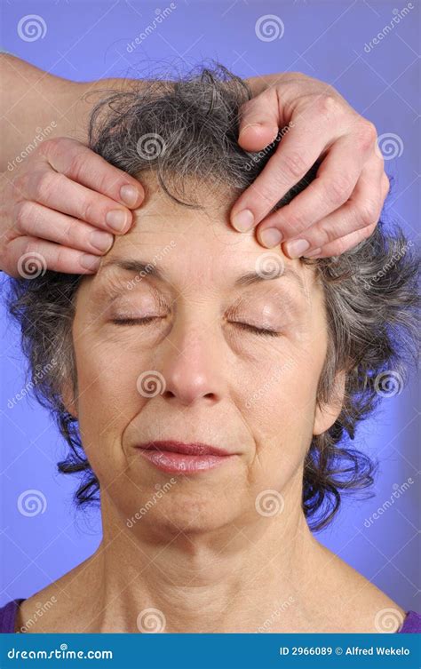 Massaging Head Of Senior Woman Stock Image Image Of Prevention Aged