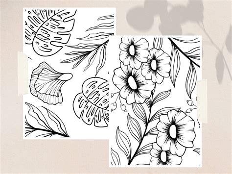 tropical plants colouring pages   designs etsy