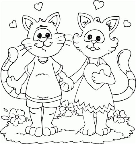 cats  love coloring page coloringcom