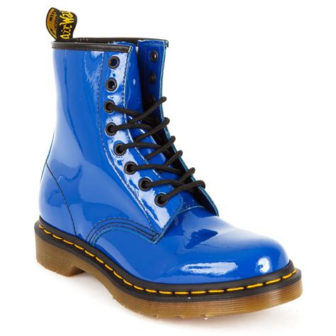 dr martens  eye boots  blue royal blue patent lyst