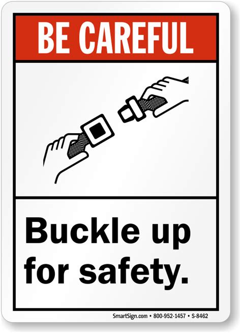 buckle up signs driving safety signs