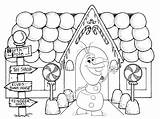 Coloring Christmas Pages Frozen Olaf House sketch template
