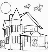 Haunted Coloring House Printable Pages Kids Print Mansion Sheets Dracula Size sketch template