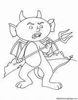 Trident Devil Angry Coloring sketch template