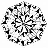 Kaleidoscope Coloring Adult Pages Mandala sketch template