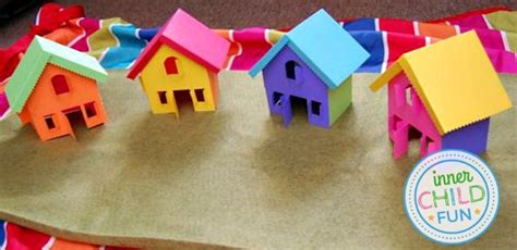 paper house template print  play  child fun