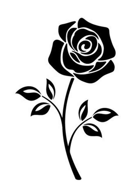 high quality rose clipart black  white vector transparent