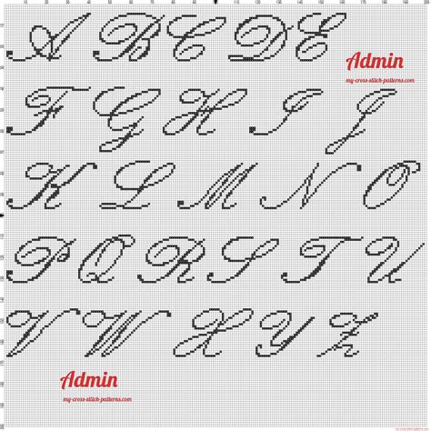 alphabet majuscule kunstler script grille point de croix concernant