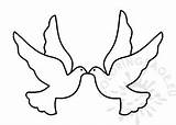 Doves Flying Template Two Coloring Vector sketch template