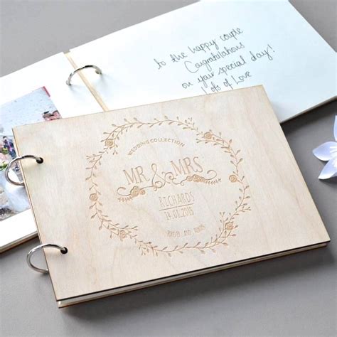 personalised vintage wedding guest book  clouds  currents notonthehighstreetcom