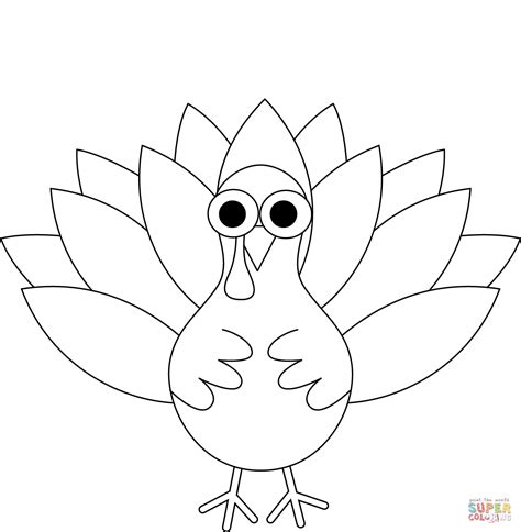 cartoon turkey coloring page  printable coloring pages